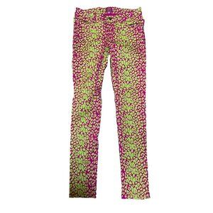 Vtg Tripp NYC Daang Goodman Cheetah Print Pink Neon Pants Jeans Women’s Size 7